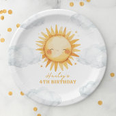 Sunshine Summer Kids Verjaardagsfeest Papieren Bordje