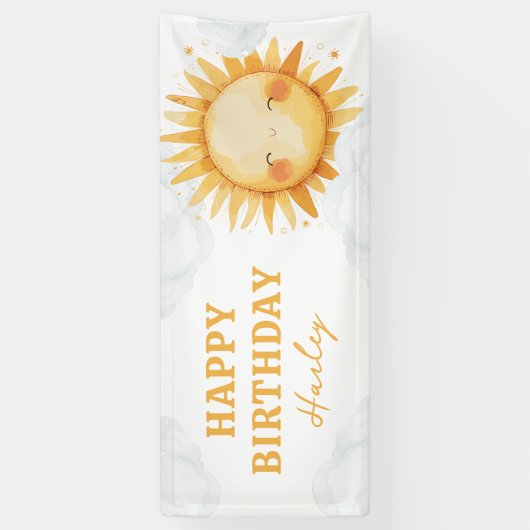 Sunshine Summer Kids Verjaardagsfeest Spandoek (Verticaal)