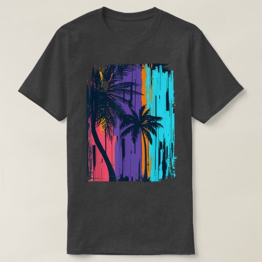Sunshine Summer Vibes Palm Beach Retro Tropi T-shirt (Design voorkant)