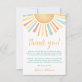 Sunshine Sun Baby shower Bedankkaart (Voorkant)