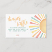 Sunshine Sun Baby shower Luier Raffle Informatiekaartje (Voorkant)