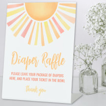Sunshine Sun Baby shower Luier Raffle