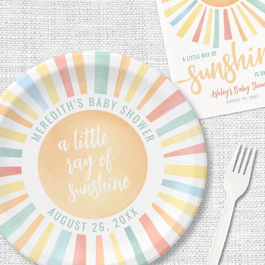 Sunshine Sun Baby shower Papieren Bordje