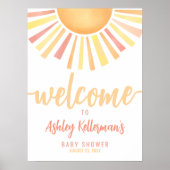 Sunshine Sun Baby shower Welkomstbord Poster (Voorkant)