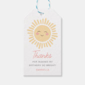 Sunshine Sun Birthday Party Cadeaulabel (Voorkant)
