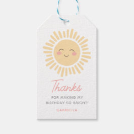Sunshine Sun Birthday Party Cadeaulabel