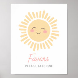Sunshine Sun Birthday Party Favors Sign Poster