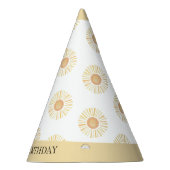 Sunshine Sun Boho First Birthday Yellow Bohemian Feesthoedjes (Rechts)