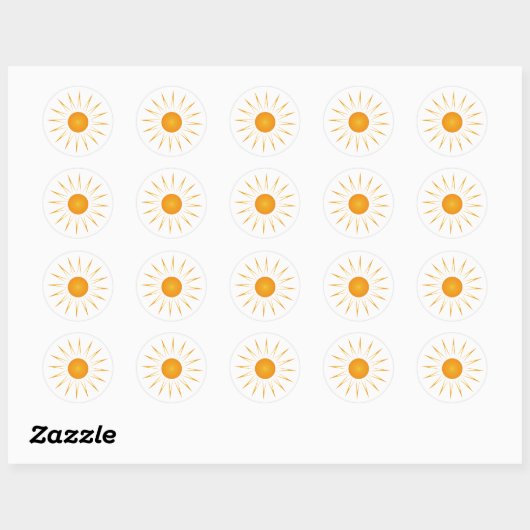 Sunshine - Sun Classic Round Sticker (Vel)