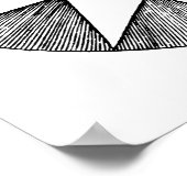 SUNSHINE SUN FACE ZWART & WIT ART PRINT (Hoek)