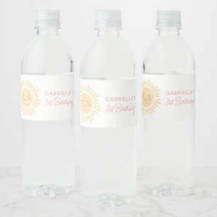 Sunshine Sun Girl Birthday Party Waterfles Etiket