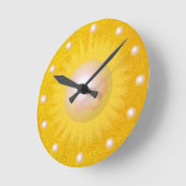 Sunshine Sun Golden Yellow Sunny Bright Ronde Klok (Hoek)