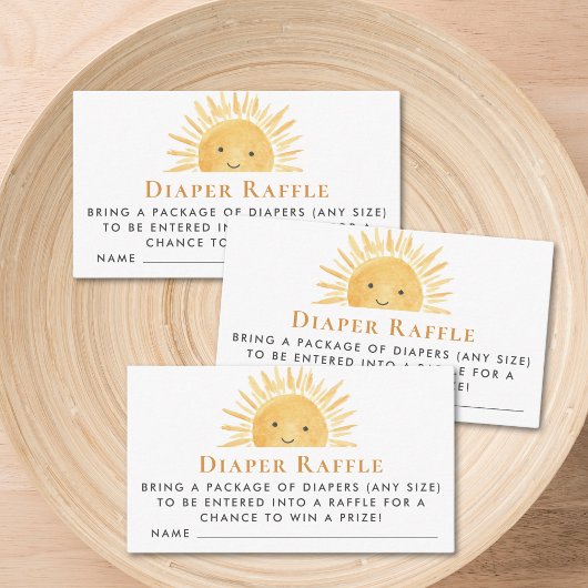 Sunshine Sun Luier Raffle Informatiekaartje