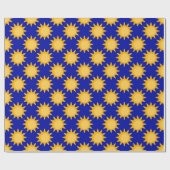 Sunshine Sun Pattern Design On Blue  Cadeaupapier (Vlak)