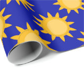 Sunshine Sun Pattern Design On Blue  Cadeaupapier (Rol Hoek)