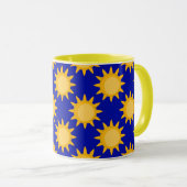 Sunshine Sun Pattern Design On Blue  Mok (Voorkant rechts)