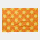 Sunshine Sun Pattern Design On Orange  Theedoek (Horizontaal)