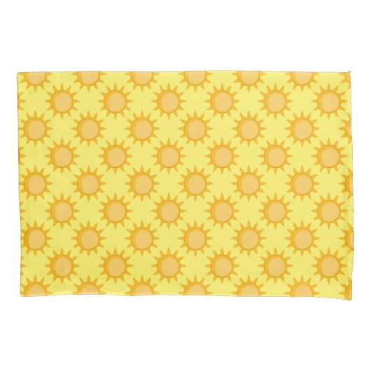 Sunshine Sun Pattern Design On Yellow  Kussensloop (Voorkant)