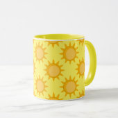 Sunshine Sun Pattern Design On Yellow  Mok (Voorkant rechts)