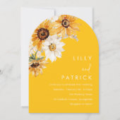 Sunshine Sunflower Modern Wedding Kaart (Voorkant)