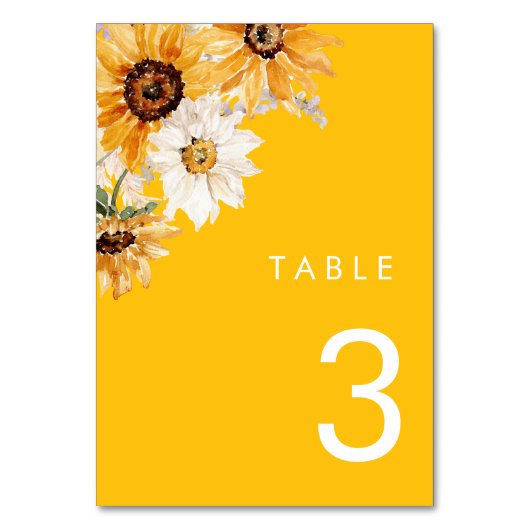 Sunshine Sunflower Modern Wedding Kaart (Voorkant)