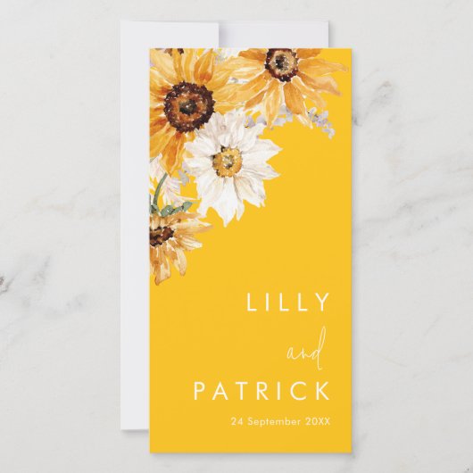 Sunshine Sunflower Modern Wedding Program (Voorkant)