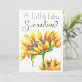 Sunshine Sunflower van Sherry Jarvis Bedankkaart (Staand voorkant)