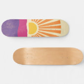 Sunshine Sunrise Retro 70s Boho Geel Paarse Persoonlijk Skateboard (Horizontaal)