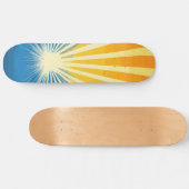 Sunshine Sunset Retro 70s Boho Blauw Geel Persoonlijk Skateboard (Horizontaal)