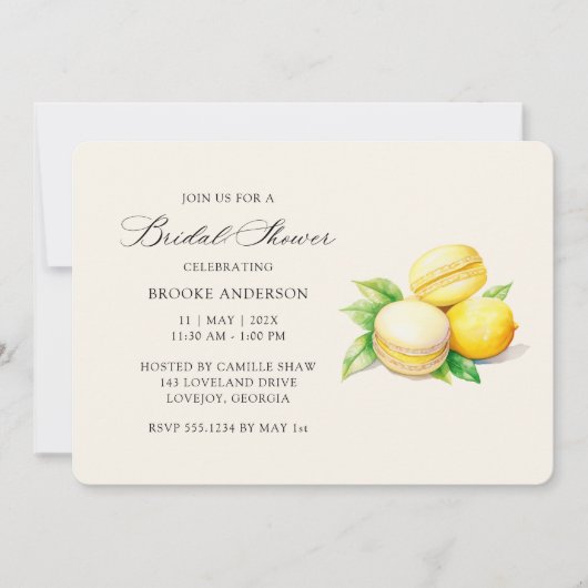 Sunshine & Sweets Citroen Bruidsdouche Uitnodiging (Voorkant)