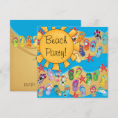 Sunshine Teenslippers Beach Party Kaart (Voorkant / Achterkant)