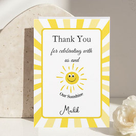 Sunshine Thank you card Kids Birthday Bedankkaart