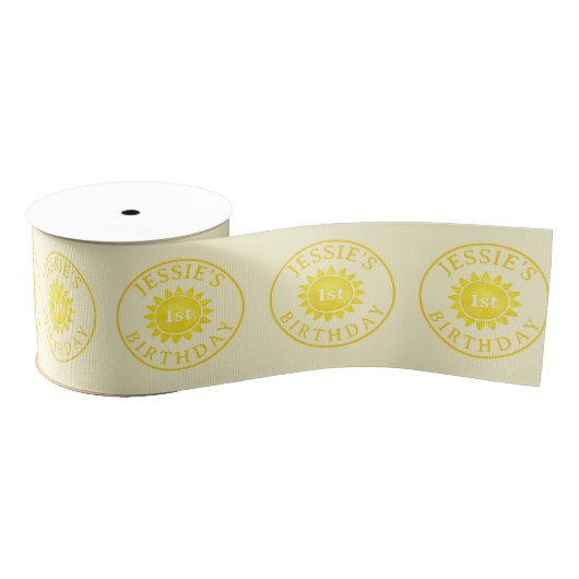 Sunshine Theme 1st Birthday Grosgrain Ribbon – Boh Grosgrain Lint (Spoel)