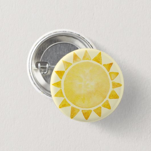 Sunshine Theme 1st Birthday Party Button (Voorkant /achterkant)