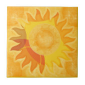 Sunshine Tile (gele achtergrond) Tegeltje (Voorkant)
