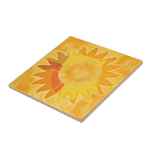 Sunshine Tile (gele achtergrond) Tegeltje