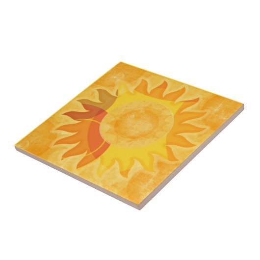 Sunshine Tile (gele achtergrond) Tegeltje (Zijkant)