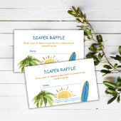 Sunshine Tropical Surf Luier Raffle Baby shower Informatiekaartje