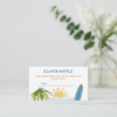 Sunshine Tropical Surf Luier Raffle Baby shower Informatiekaartje (Staand voorkant)