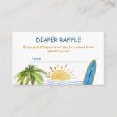 Sunshine Tropical Surf Luier Raffle Baby shower Informatiekaartje (Voorkant)
