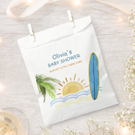 Sunshine Tropical Surfing Baby shower Bedankzakje
