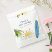 Sunshine Tropical Surfing Baby shower Bedankzakje (Gezegeld)