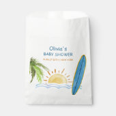 Sunshine Tropical Surfing Baby shower Bedankzakje (Voorkant)