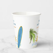 Sunshine Tropical Surfing Baby shower Papieren Bekers (Links)