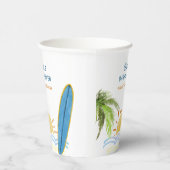 Sunshine Tropical Surfing Baby shower Papieren Bekers (Rechts)