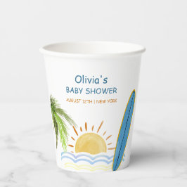Sunshine Tropical Surfing Baby shower Papieren Bekers