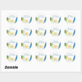 Sunshine Tropical Surfing Baby shower Ronde Sticker (Vel)