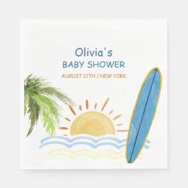 Sunshine Tropical Surfing Baby shower Servet