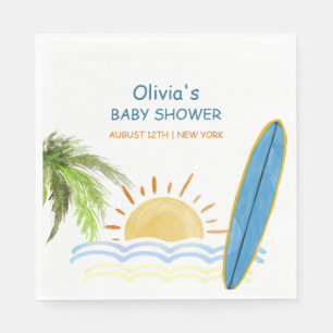 Sunshine Tropical Surfing Baby shower Servet