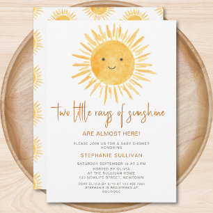 Sunshine Twins Baby shower Kaart